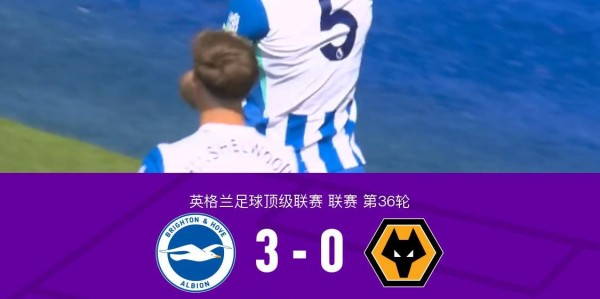 九游APP-布莱顿3-0狼队，欣谢尔伍德、邓克闪击，明特破门